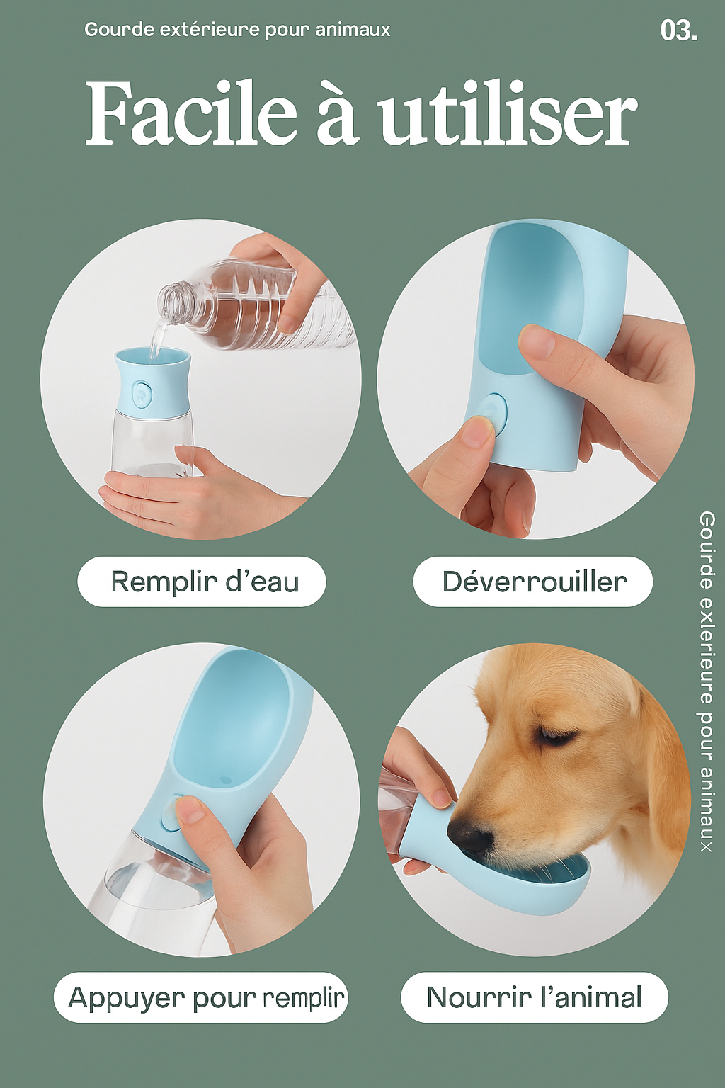 Gourde Premium 2-en-1 Anti-Stress pour Chiens & Chats – Hydratation & Repas Instantanés