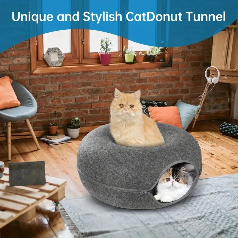 Cocon Douillet 2-en-1 pour Chat – Nid Confort et Cachette Ludique
