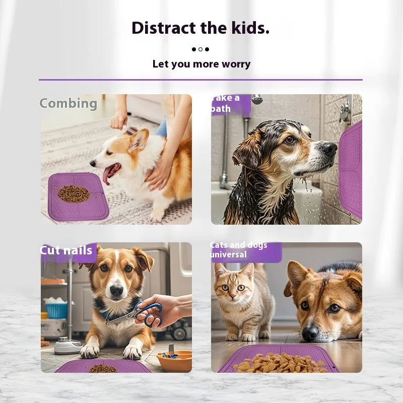 Tapis de Léchage Anti-Stress pour Chiens & Chats – Ventouses Ultra-Fixantes