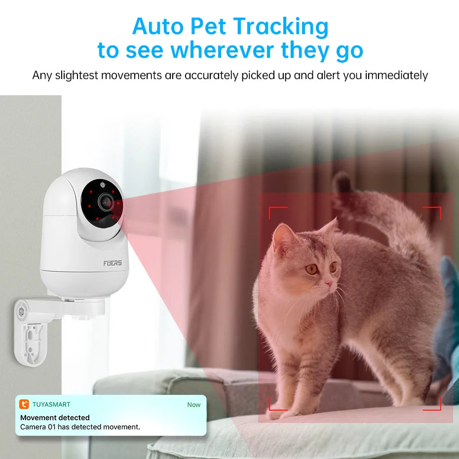 Caméra de Surveillance Intelligente 4K – 8MP UHD avec Suivi Automatique, Vision Nocturne & Effet Anti-Stress