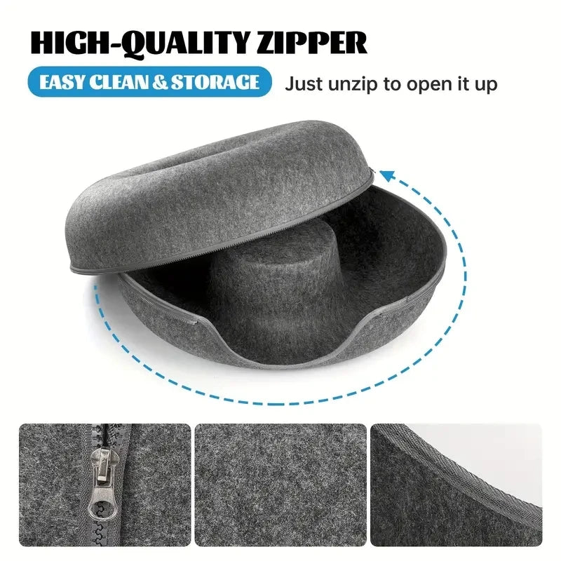 Cocon Douillet 2-en-1 pour Chat – Nid Confort et Cachette Ludique