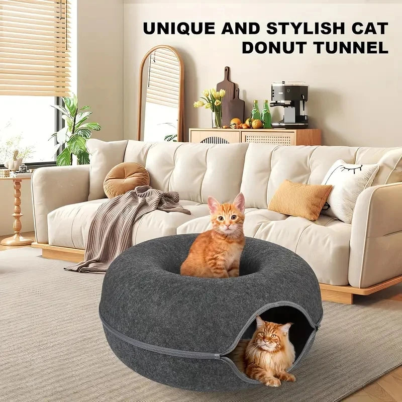 Cocon Douillet 2-en-1 pour Chat – Nid Confort et Cachette Ludique