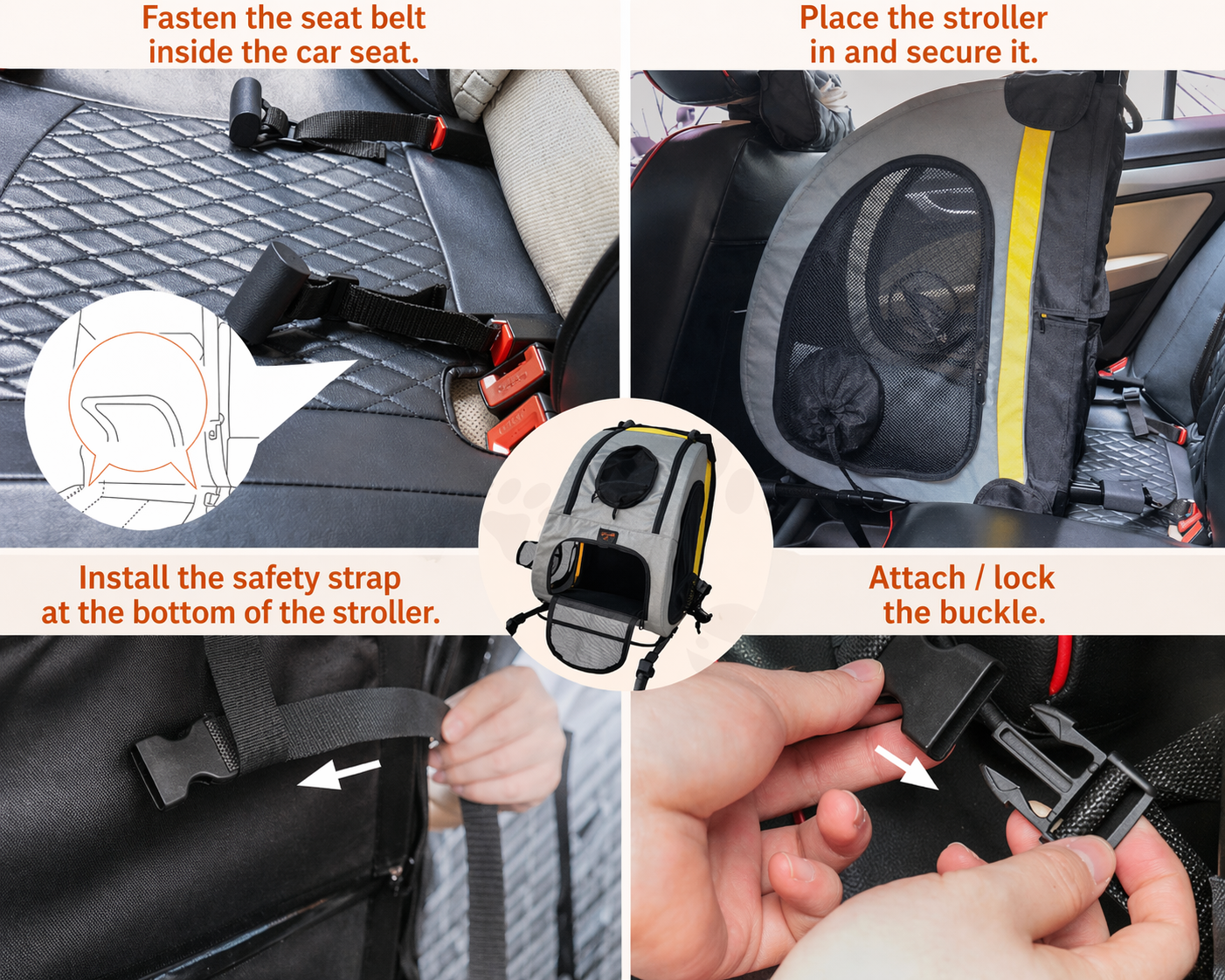 ZenRide™ DuoSafe – 2-in-1 Stroller + Car Seat (Dog & Cat)