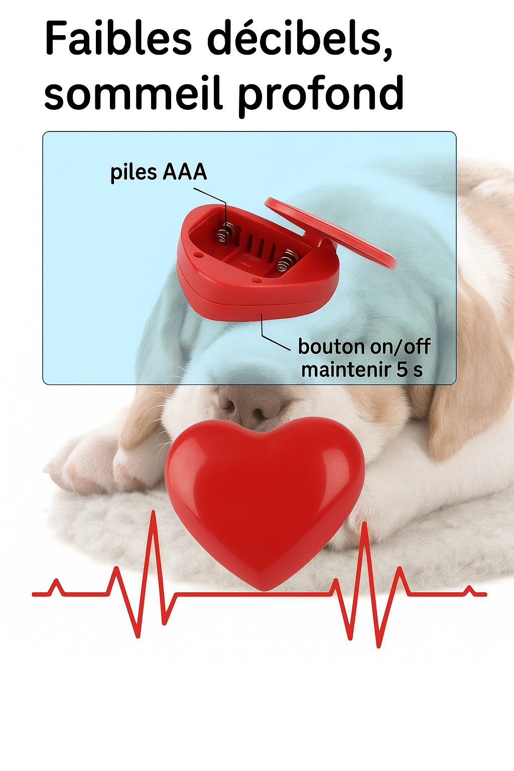 Coussin anti-anxiété avec battements de cœur
