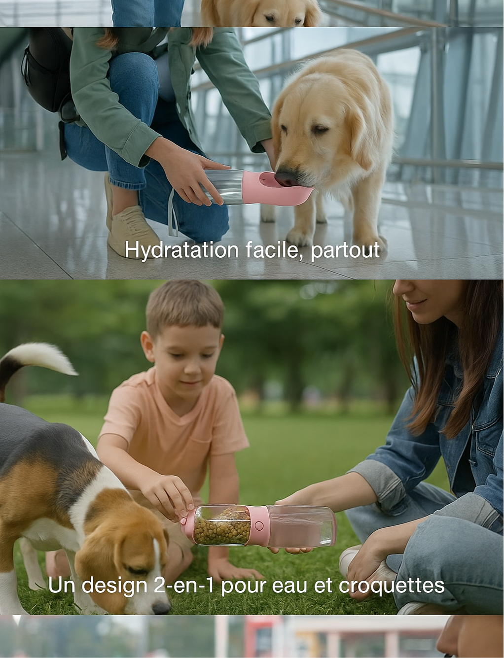 Gourde Premium 2-en-1 Anti-Stress pour Chiens & Chats – Hydratation & Repas Instantanés