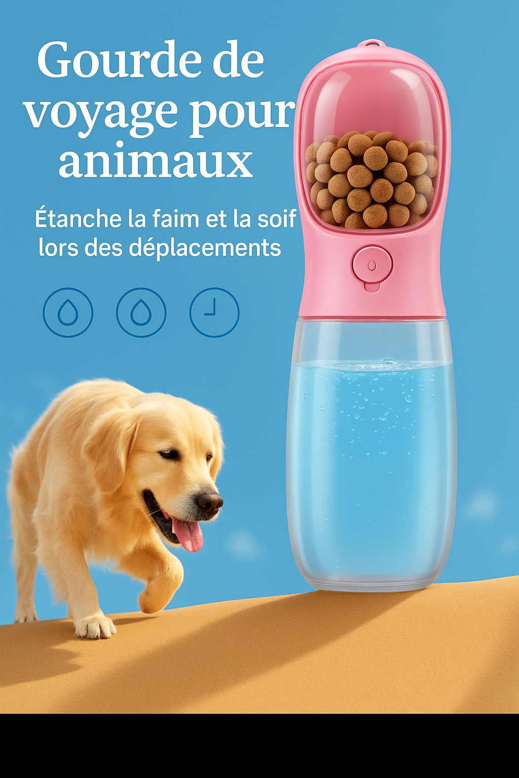 Gourde Premium 2-en-1 Anti-Stress pour Chiens & Chats – Hydratation & Repas Instantanés