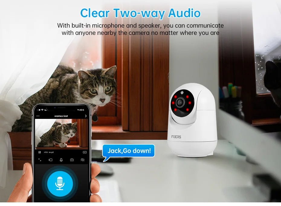 Caméra de Surveillance Intelligente 4K – 8MP UHD avec Suivi Automatique, Vision Nocturne & Effet Anti-Stress