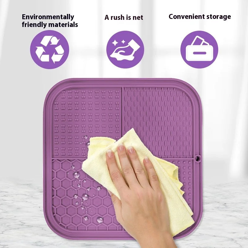 Tapis de Léchage Anti-Stress pour Chiens & Chats – Ventouses Ultra-Fixantes