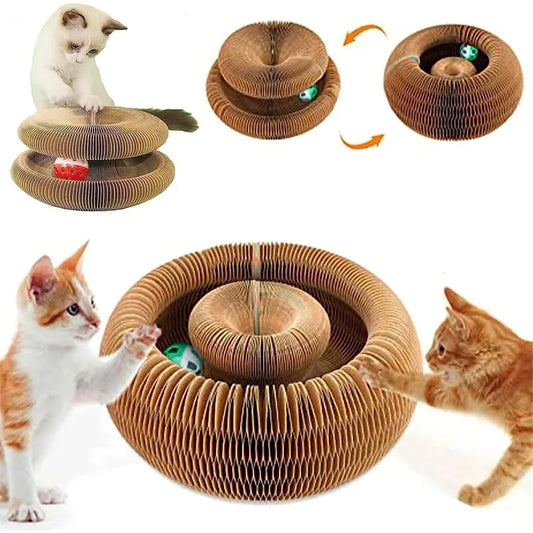 Nid Relaxant 3-en-1 pour Chat – Griffoir, Jouet Antistress & Couchage Douillet