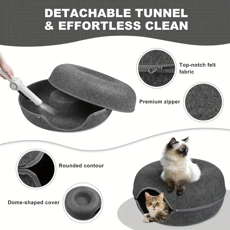 Cocon Douillet 2-en-1 pour Chat – Nid Confort et Cachette Ludique