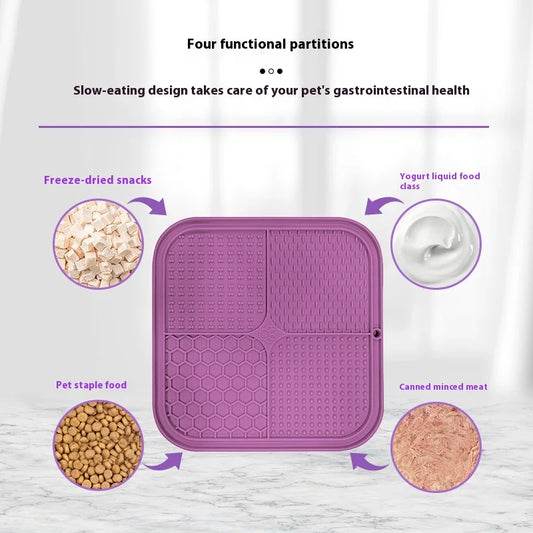 Tapis de Léchage Anti-Stress pour Chiens & Chats – Ventouses Ultra-Fixantes