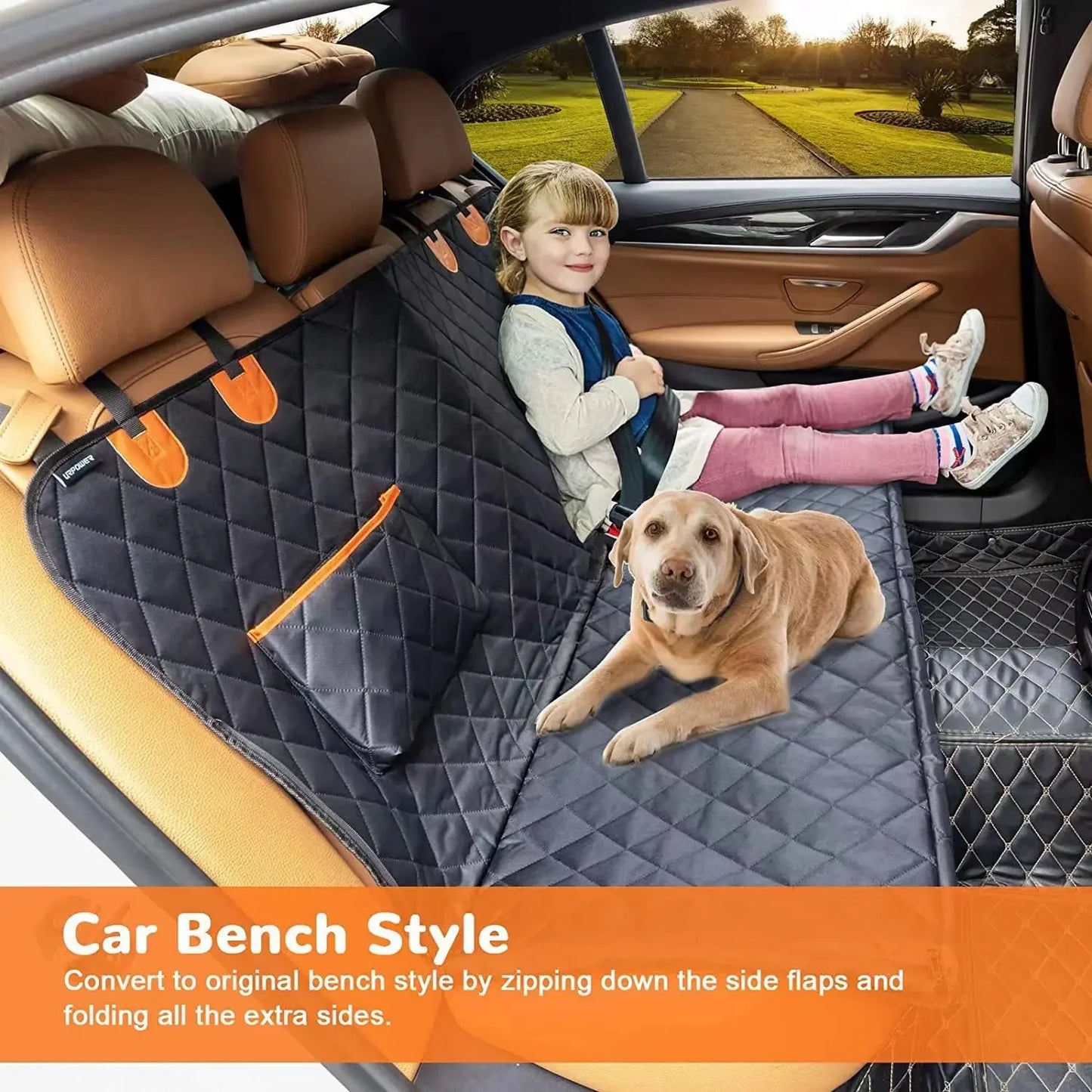 Housse de Voiture Premium pour Chien – Imperméable, Antidérapante & Confort Bien-Être
