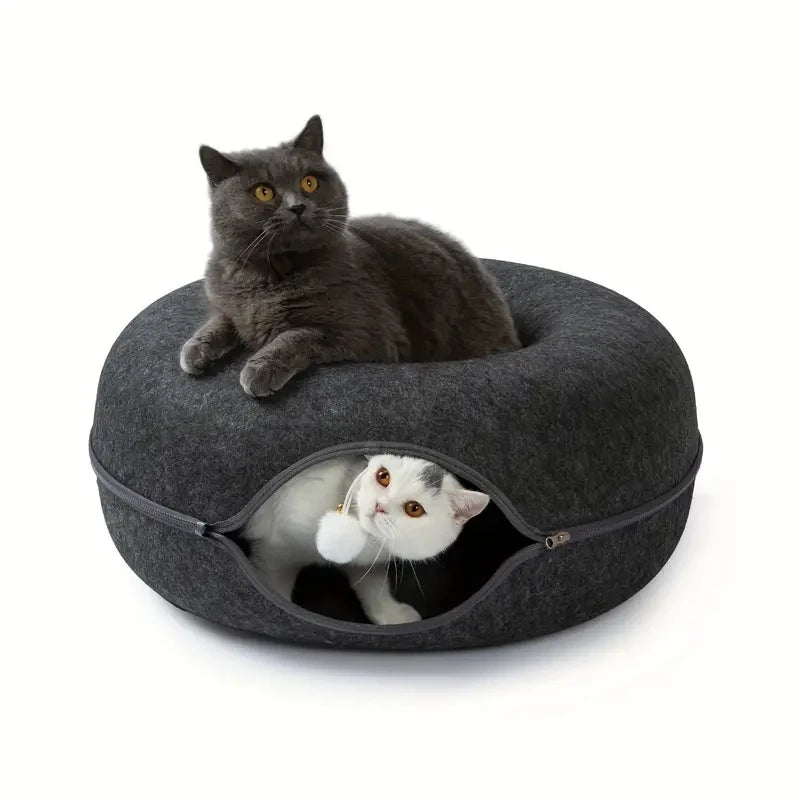 Cocon Douillet 2-en-1 pour Chat – Nid Confort et Cachette Ludique