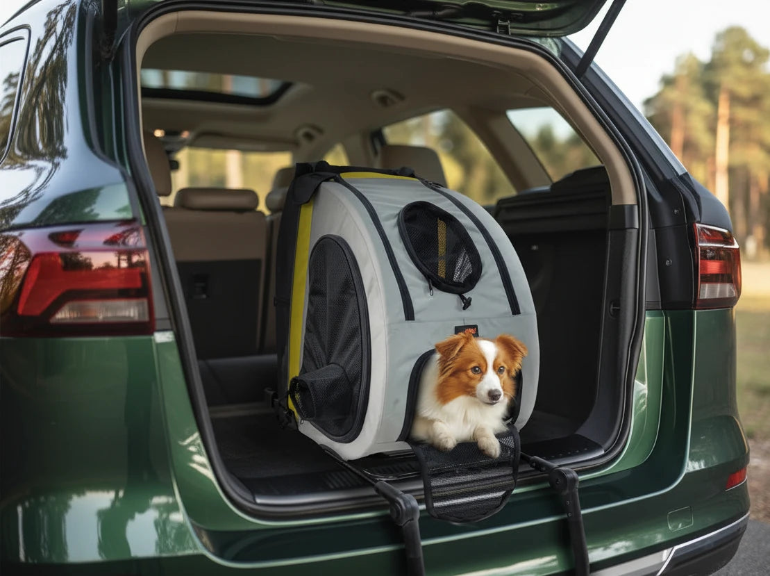 ZenRide™ DuoSafe – Poussette + Siège Auto 2-en-1 (Chien & Chat)