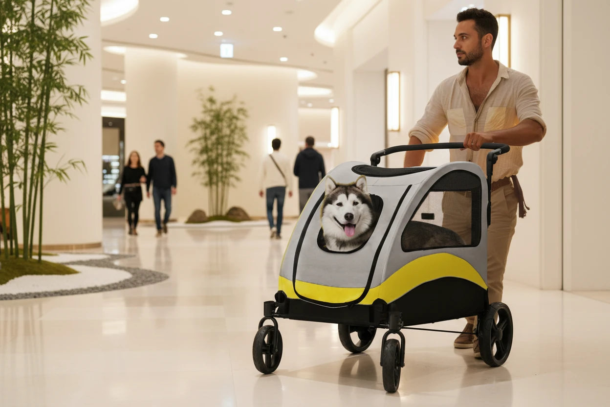 ZenRide™ DuoSafe – Poussette + Siège Auto 2-en-1 (Chien & Chat)