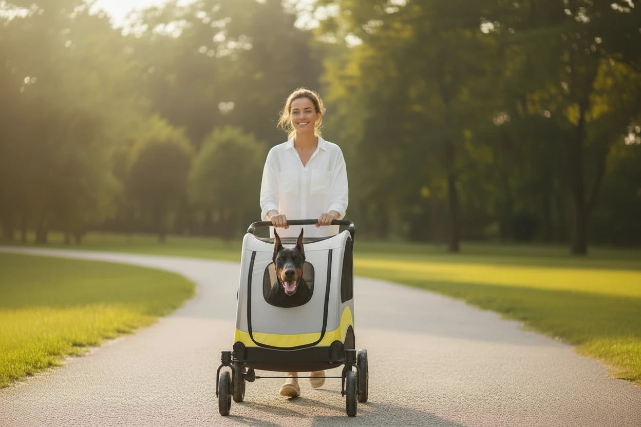 ZenRide™ DuoSafe – Poussette + Siège Auto 2-en-1 (Chien & Chat)