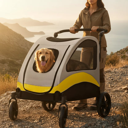 ZenRide™ DuoSafe – Poussette + Siège Auto 2-en-1 (Chien & Chat)