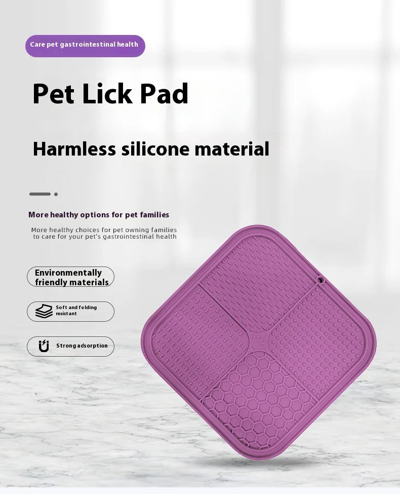 Tapis de Léchage Anti-Stress pour Chiens & Chats – Ventouses Ultra-Fixantes
