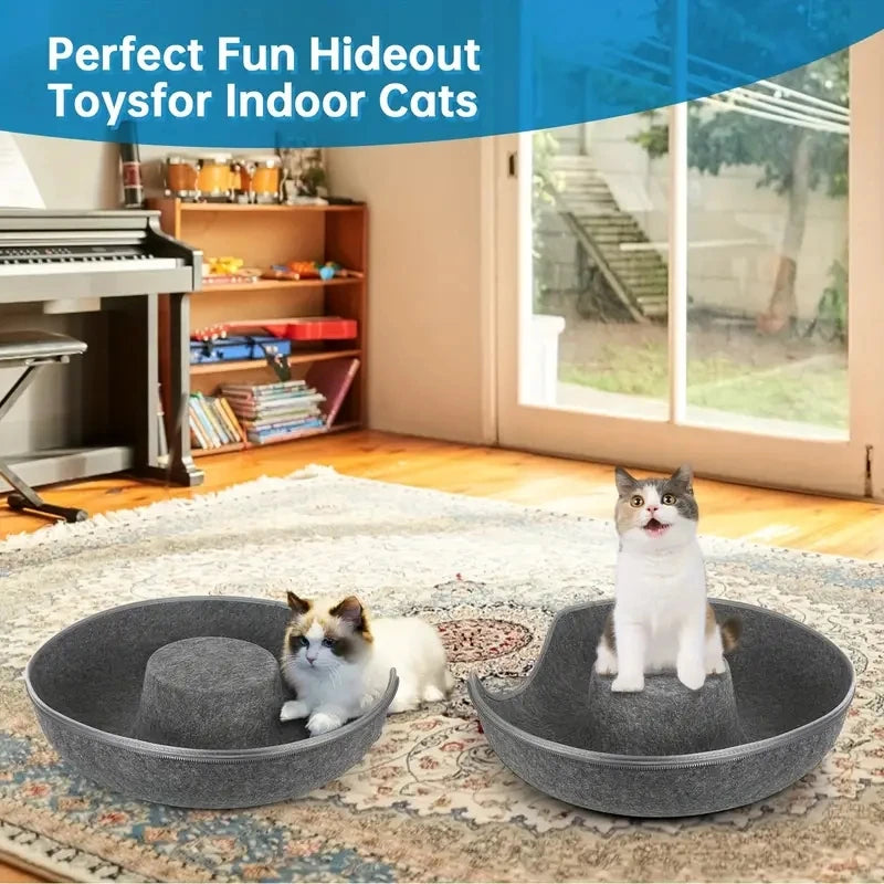 Cocon Douillet 2-en-1 pour Chat – Nid Confort et Cachette Ludique