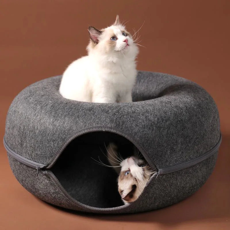 Cocon Douillet 2-en-1 pour Chat – Nid Confort et Cachette Ludique