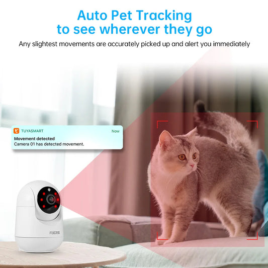 Caméra de Surveillance Intelligente 4K – 8MP UHD avec Suivi Automatique, Vision Nocturne & Effet Anti-Stress