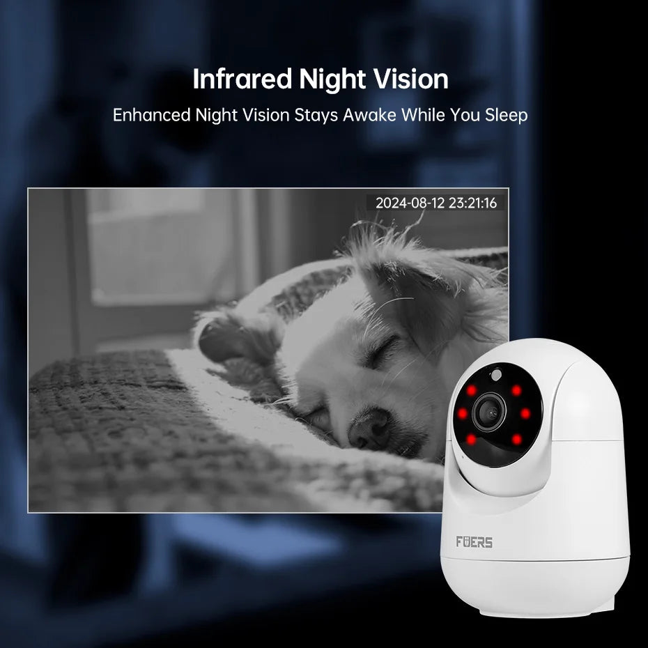 Caméra de Surveillance Intelligente 4K – 8MP UHD avec Suivi Automatique, Vision Nocturne & Effet Anti-Stress