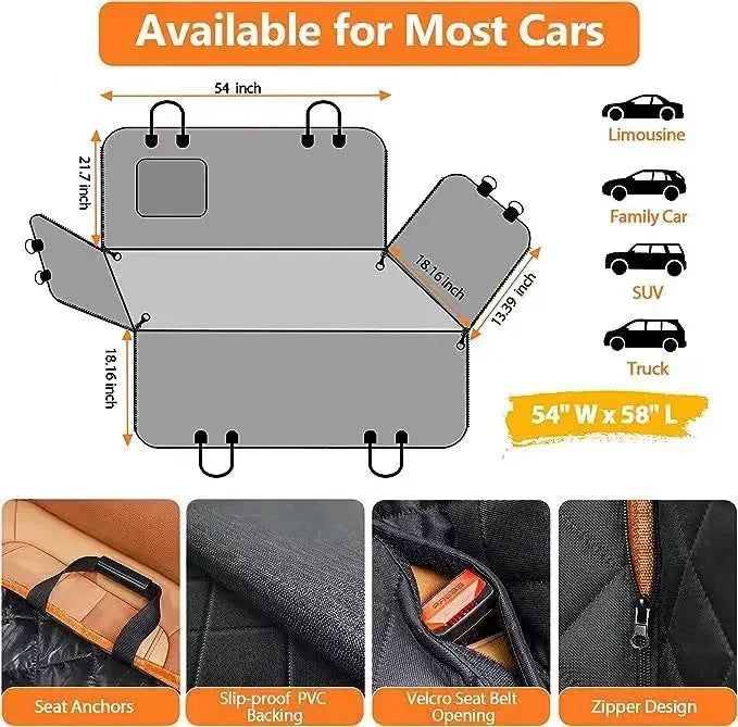 Housse de Voiture Premium pour Chien – Imperméable, Antidérapante & Confort Bien-Être