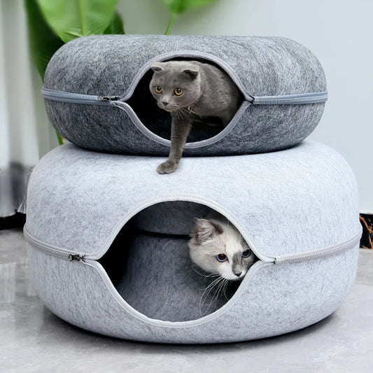 Cocon Douillet 2-en-1 pour Chat – Nid Confort et Cachette Ludique