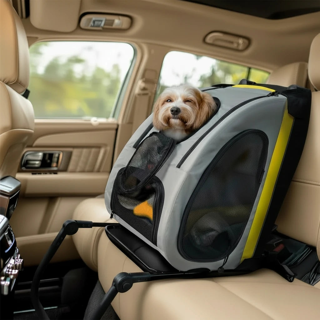 ZenRide™ DuoSafe – Poussette + Siège Auto 2-en-1 (Chien & Chat)
