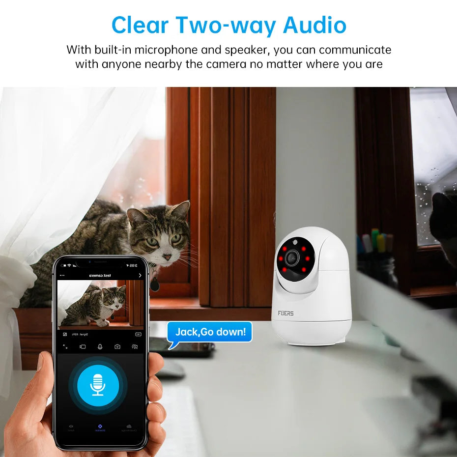 Caméra de Surveillance Intelligente 4K – 8MP UHD avec Suivi Automatique, Vision Nocturne & Effet Anti-Stress